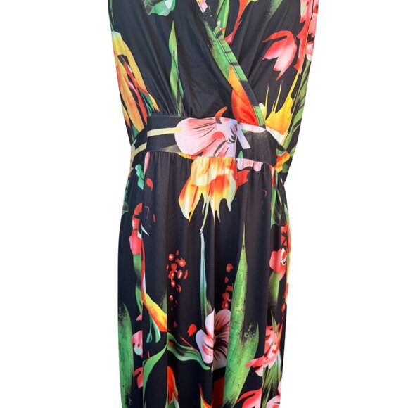 2/$50 NEW Bohemian XL Floral V-Neck Maxi Dress With Cross Back Straps - Picture 6 of 16